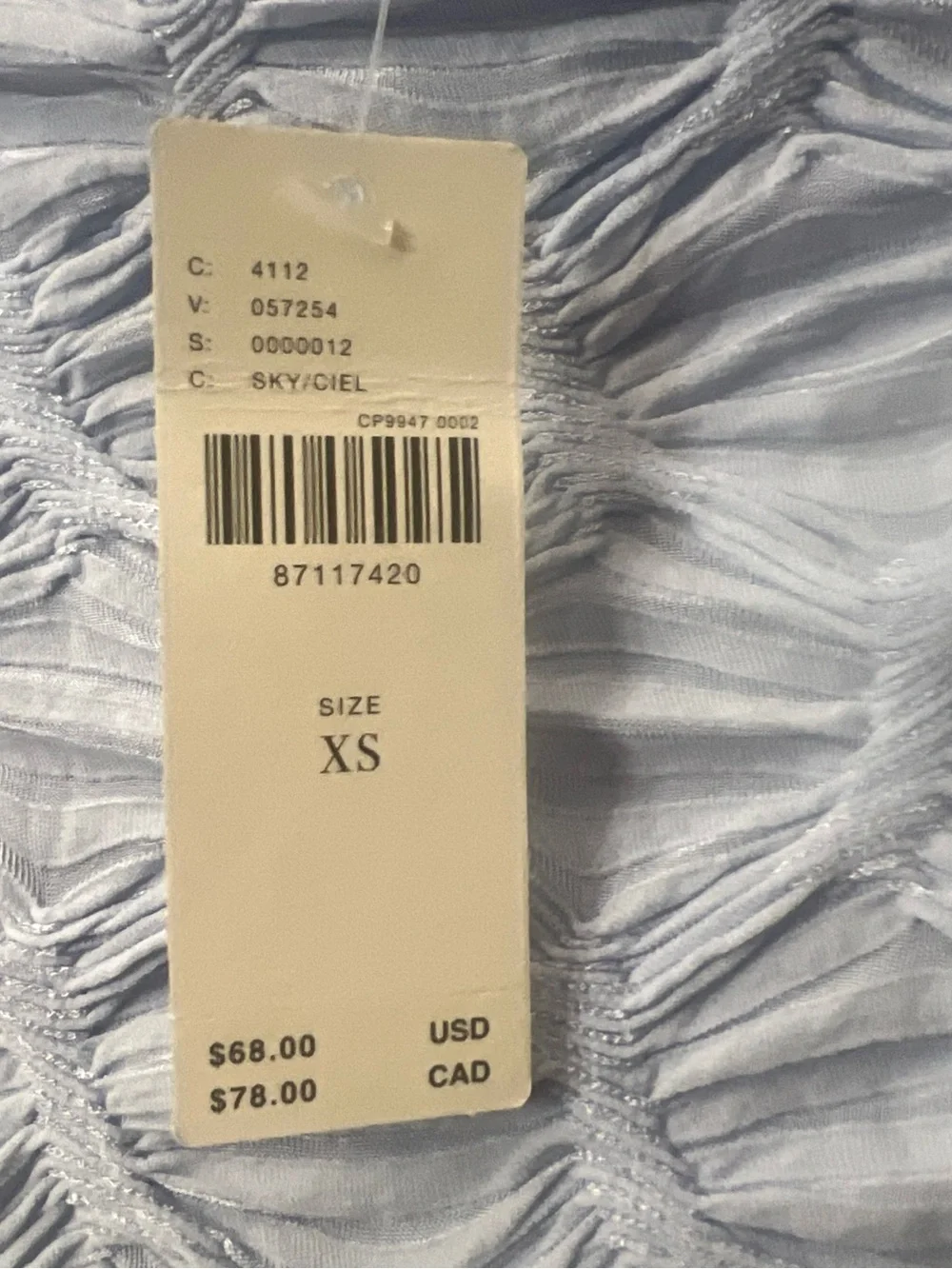 Anthropologie Maeve Talia Long Sleeve Mock Neck Textured Top in Icy Blue XS/S/M